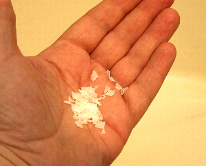 A small quanity of pure soap flakes